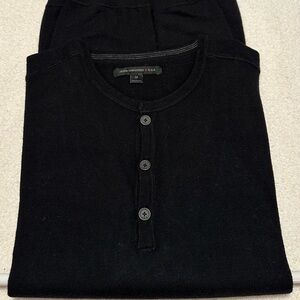 John Varvatos Black Henley Sweater